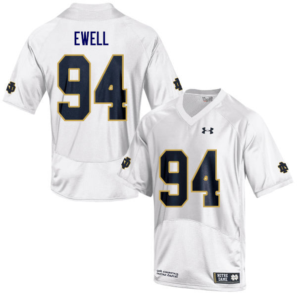 Men's NCAA Notre Dame Fighting Irish #94 Darnell Ewell Stitched College Under Armour Authentic White Football Jersey NL10G70MV